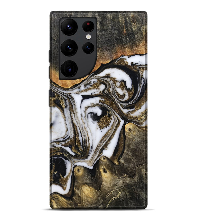 Galaxy S22 Ultra Wood Live Edge Phone Case - Son (Black & White, 804170)