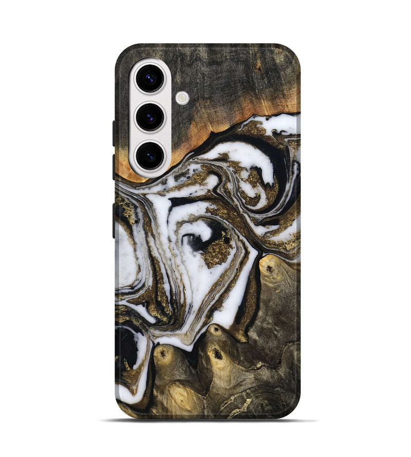 Galaxy S25 Wood Live Edge Phone Case - Son (Black & White, 804170)