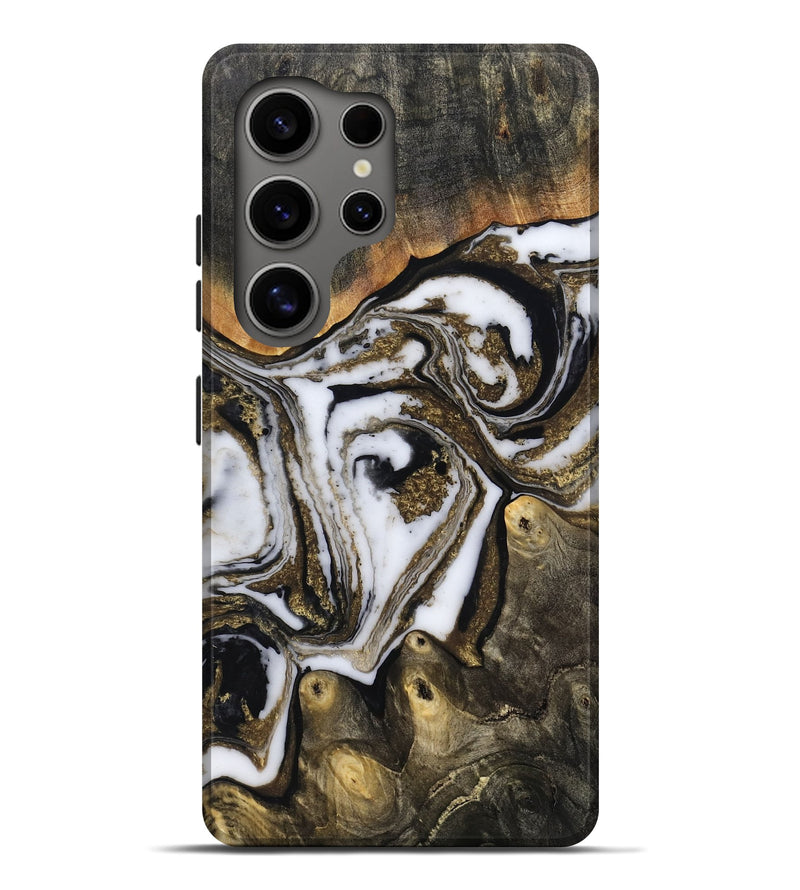 Galaxy S25 Ultra Wood Live Edge Phone Case - Son (Black & White, 804170)