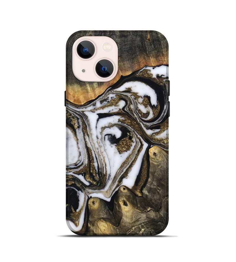 iPhone 13 mini Wood Live Edge Phone Case - Son (Black & White, 804170)