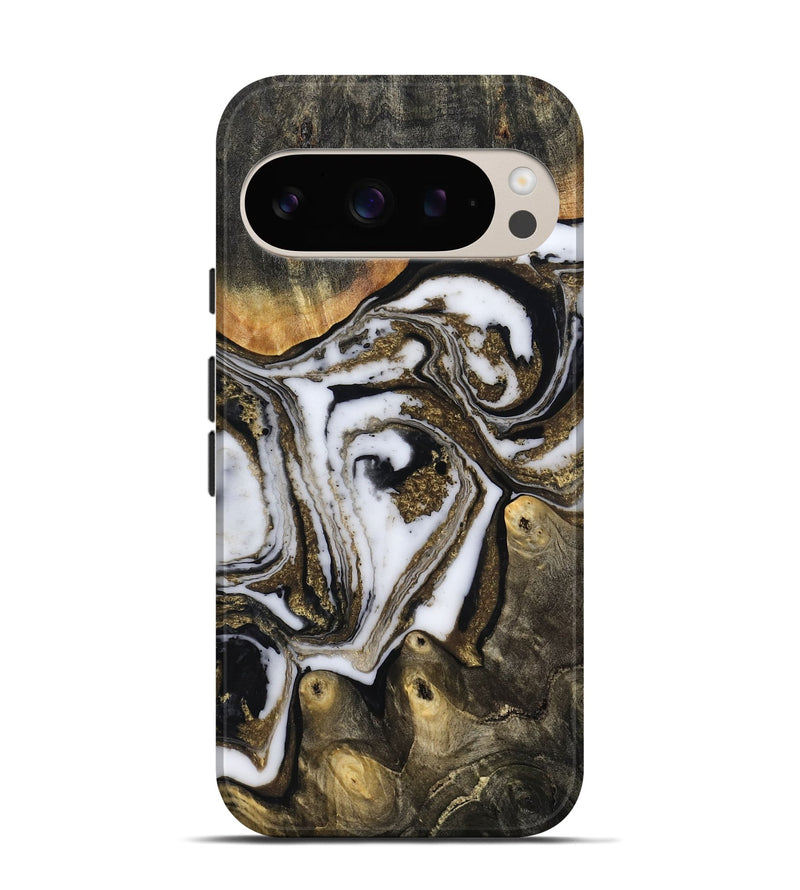 Pixel 9 Pro Wood Live Edge Phone Case - Son (Black & White, 804170)