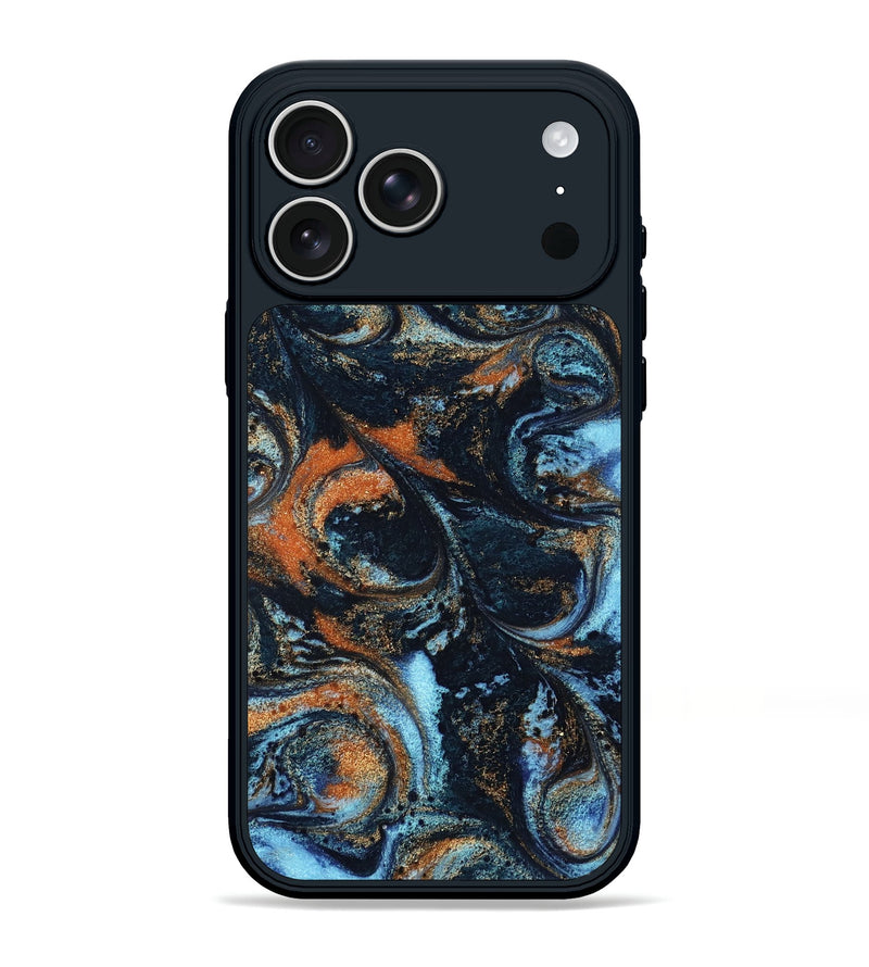 iPhone 17 Pro Max ResinArt Phone Case - Daniela (Teal & Gold, 804202)