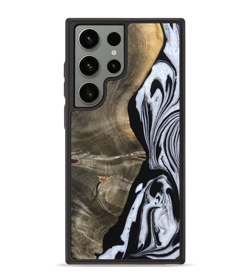 Galaxy S23 Ultra Wood Phone Case - Malinda (Black & White, 804208)