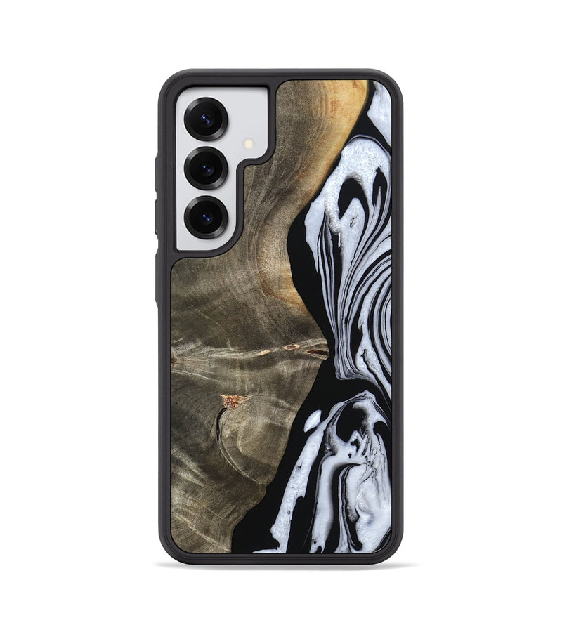 Galaxy S25 Wood Phone Case - Malinda (Black & White, 804208)