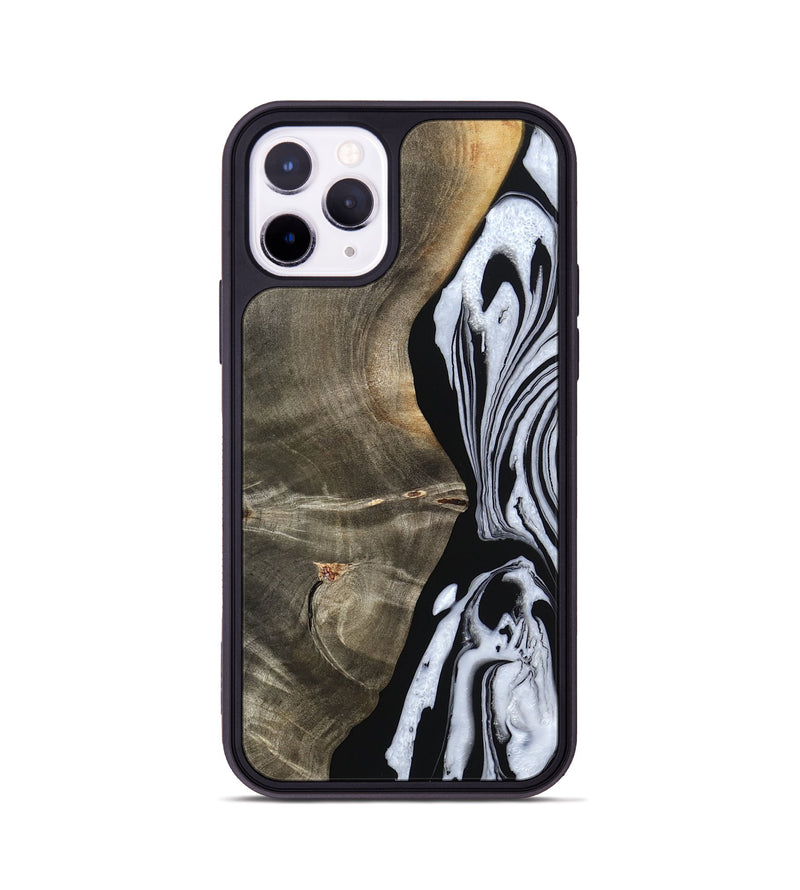 iPhone 11 Pro Wood Phone Case - Malinda (Black & White, 804208)
