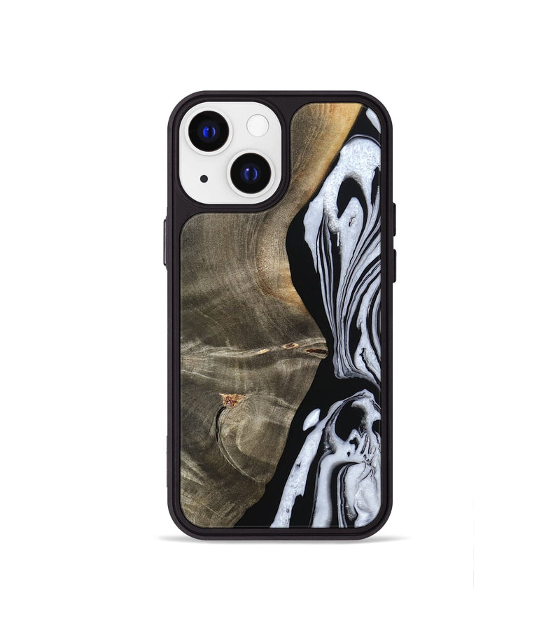 iPhone 13 mini Wood Phone Case - Malinda (Black & White, 804208)