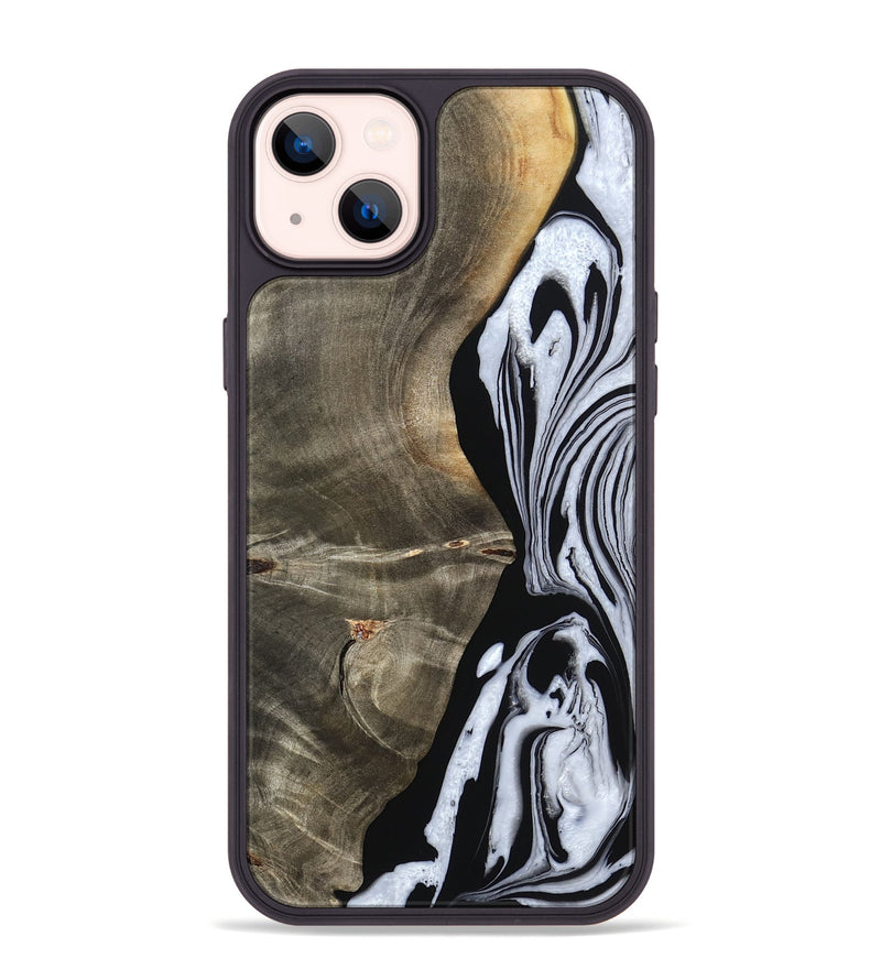 iPhone 14 Plus Wood Phone Case - Malinda (Black & White, 804208)