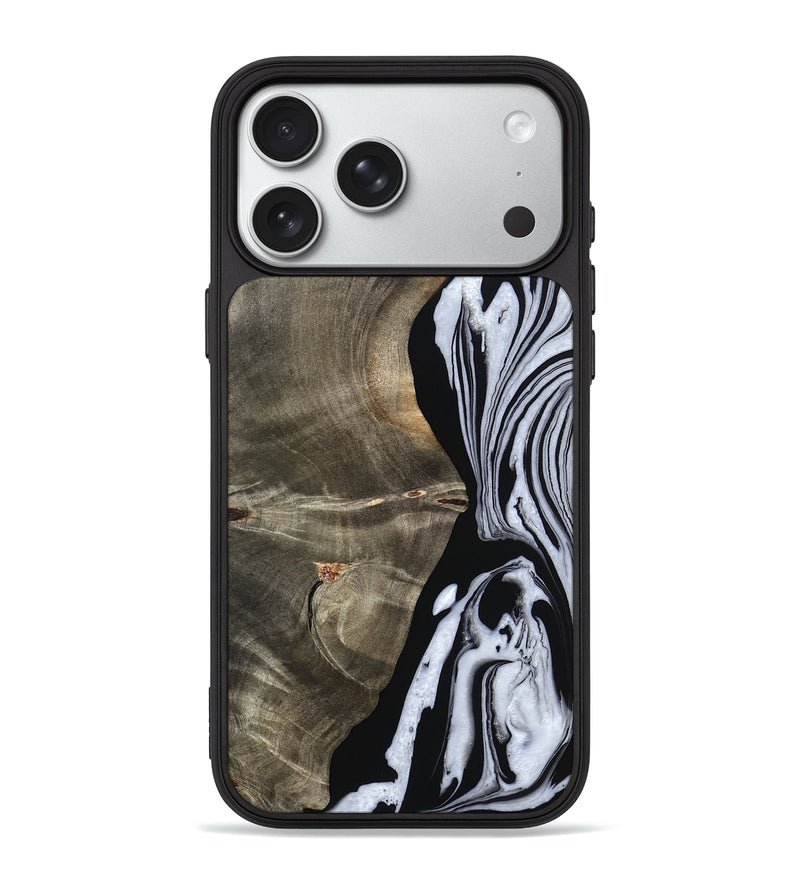 iPhone 18 Pro Max Wood Phone Case - Malinda (Black & White, 804208)