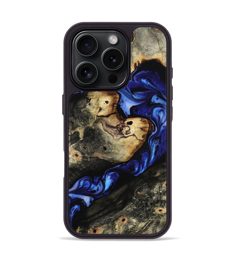 iPhone 16 Pro Wood Phone Case - Cherie (Blue, 804229)