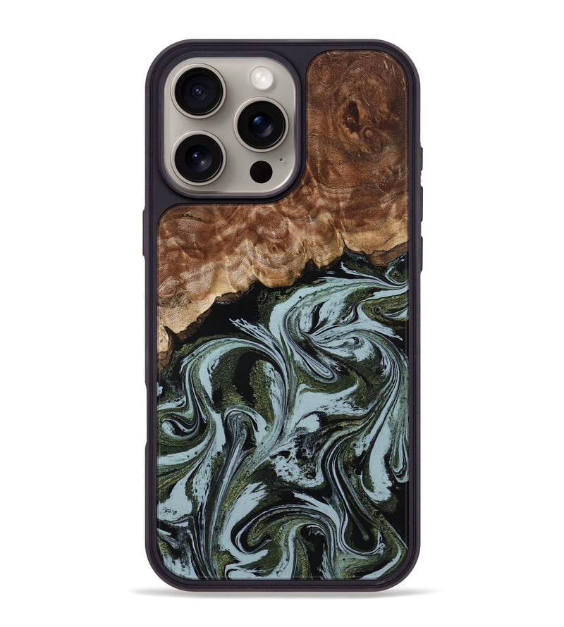 iPhone 16 Pro Max Wood Phone Case - Regan (Green, 804231)