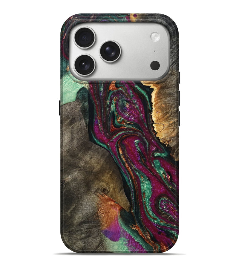 iPhone 17 Pro Max Wood Live Edge Phone Case - Rolando (Green, 804260)