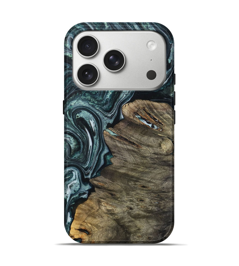 iPhone 17 Pro Wood Live Edge Phone Case - Tara (Green, 804267)