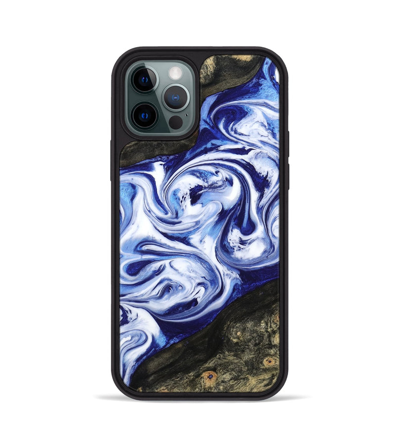 iPhone 12 Pro Wood Phone Case - Qiana (Blue, 804294)