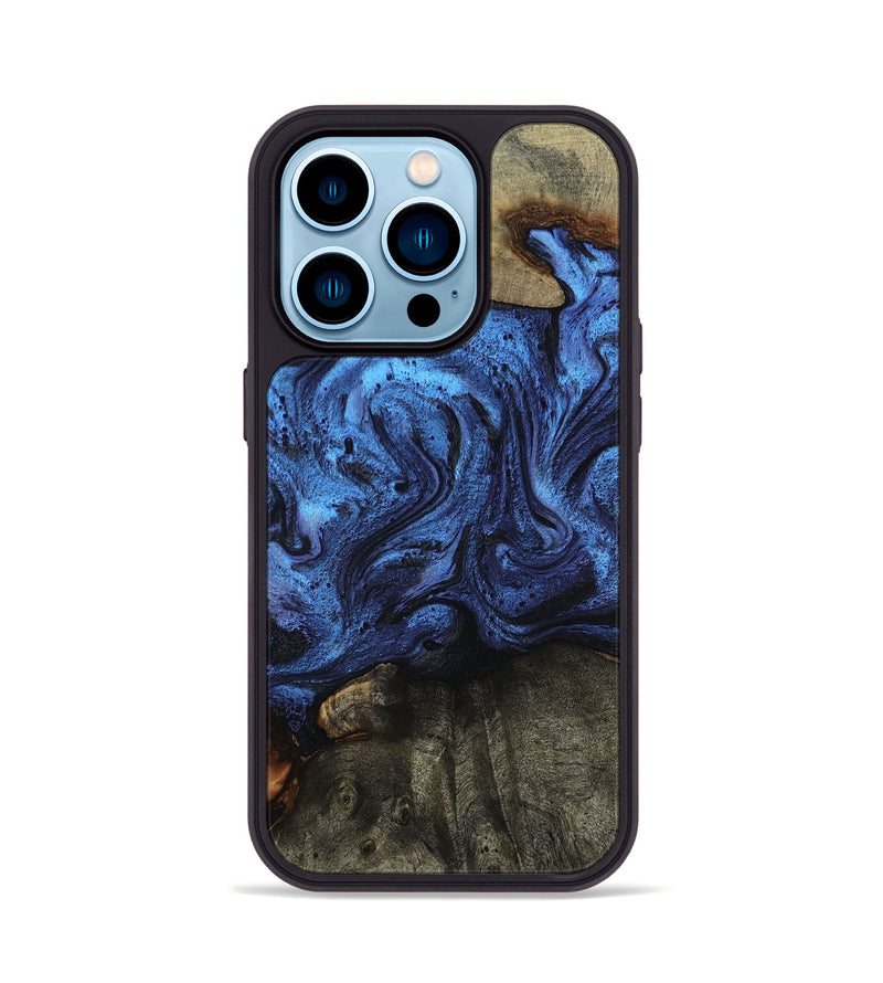 iPhone 14 Pro Wood Phone Case - Tory (Blue, 804295)