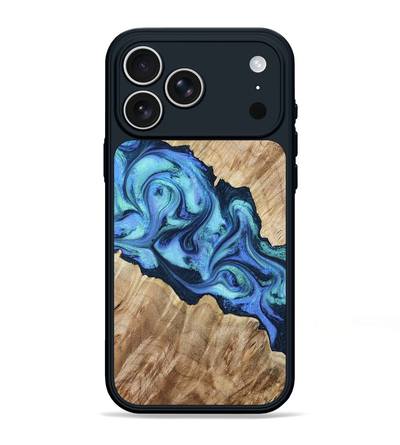 iPhone 17 Pro Max Wood Phone Case - Shelbi (Blue, 804297)