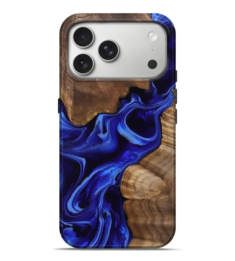 iPhone 17 Pro Max Wood Live Edge Phone Case - Guss (Blue, 804370)