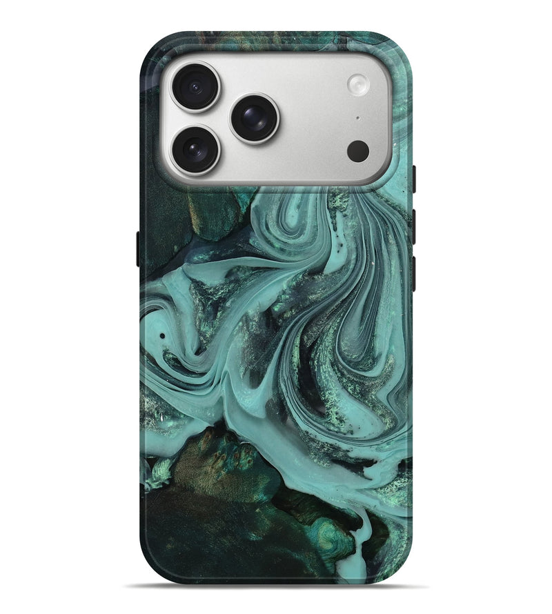 iPhone 17 Pro Max Wood Live Edge Phone Case - Roslyn (Green, 804380)