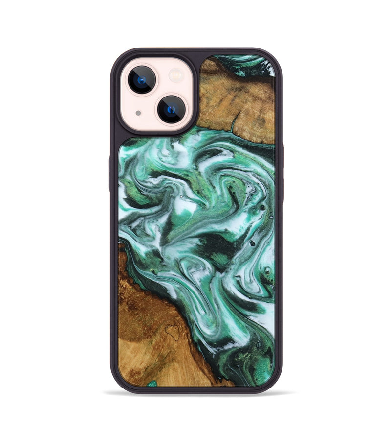 iPhone 14 Wood Phone Case - Kari (Green, 804516)