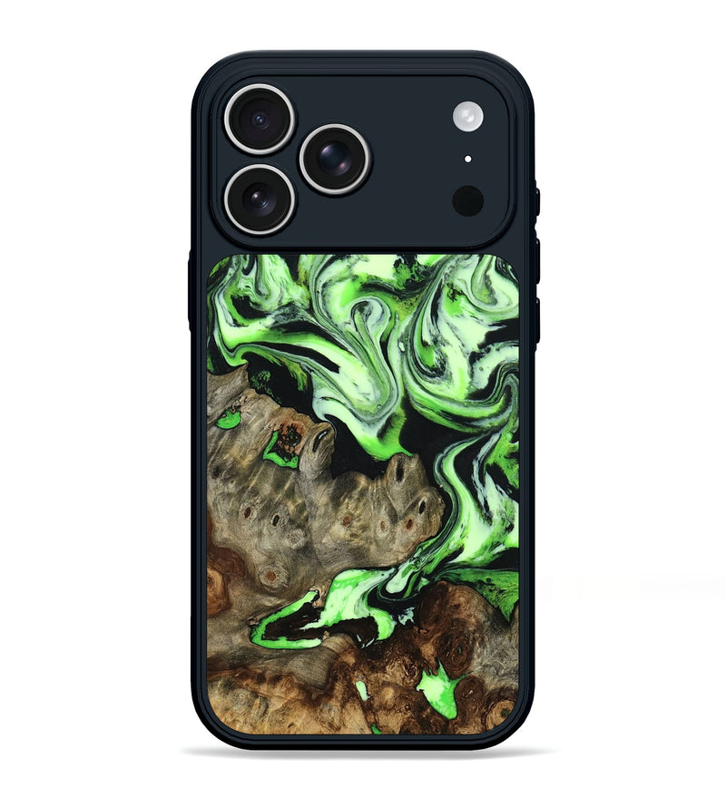 iPhone 17 Pro Max Wood Phone Case - Olen (Green, 804518)