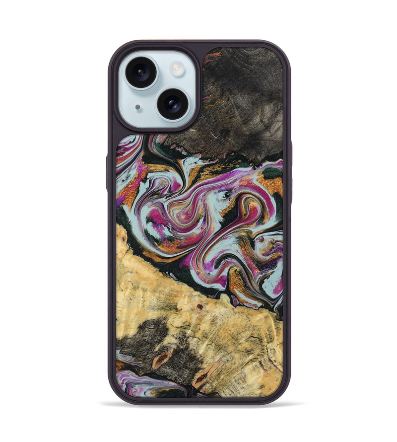iPhone 15 Wood Phone Case - Oleta (Green, 804523)