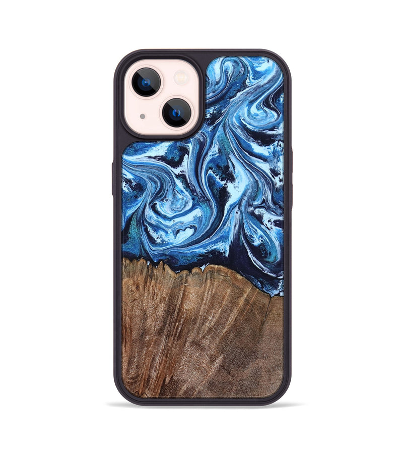 iPhone 14 Wood Phone Case - Rickey (Blue, 804527)