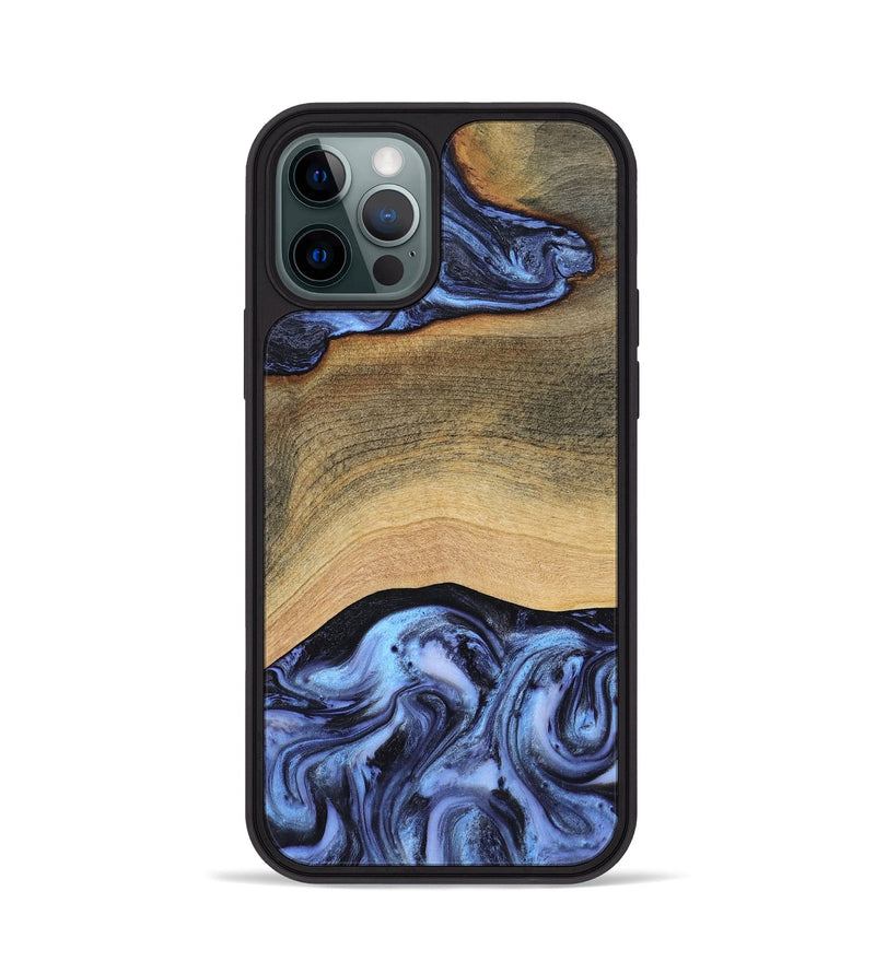 iPhone 12 Pro Wood Phone Case - Metta (Blue, 804534)