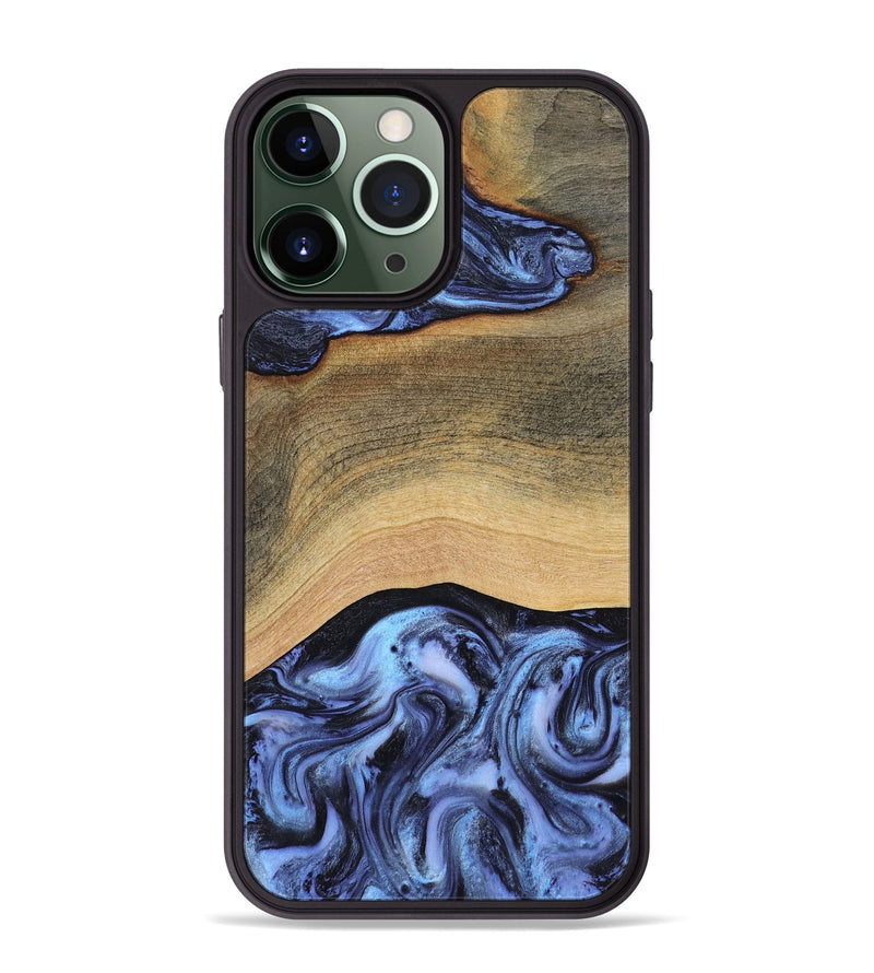 iPhone 13 Pro Max Wood Phone Case - Metta (Blue, 804534)
