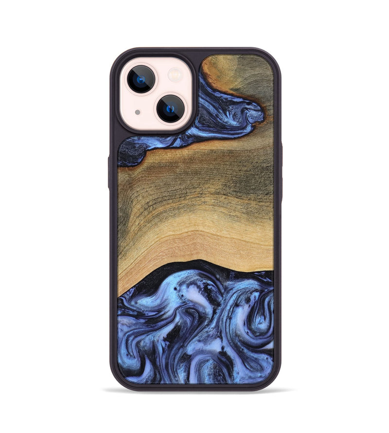 iPhone 14 Wood Phone Case - Metta (Blue, 804534)