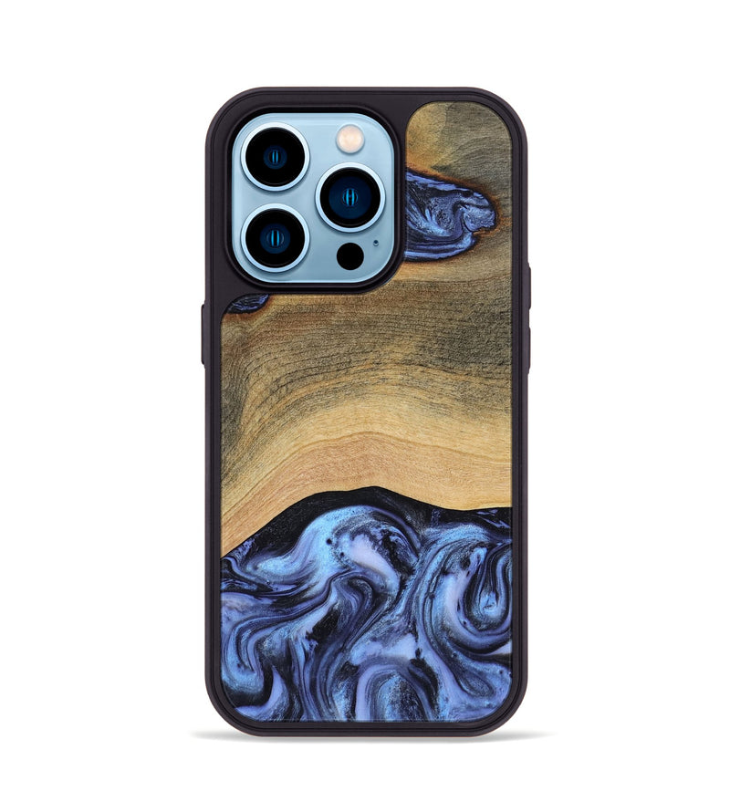 iPhone 14 Pro Wood Phone Case - Metta (Blue, 804534)