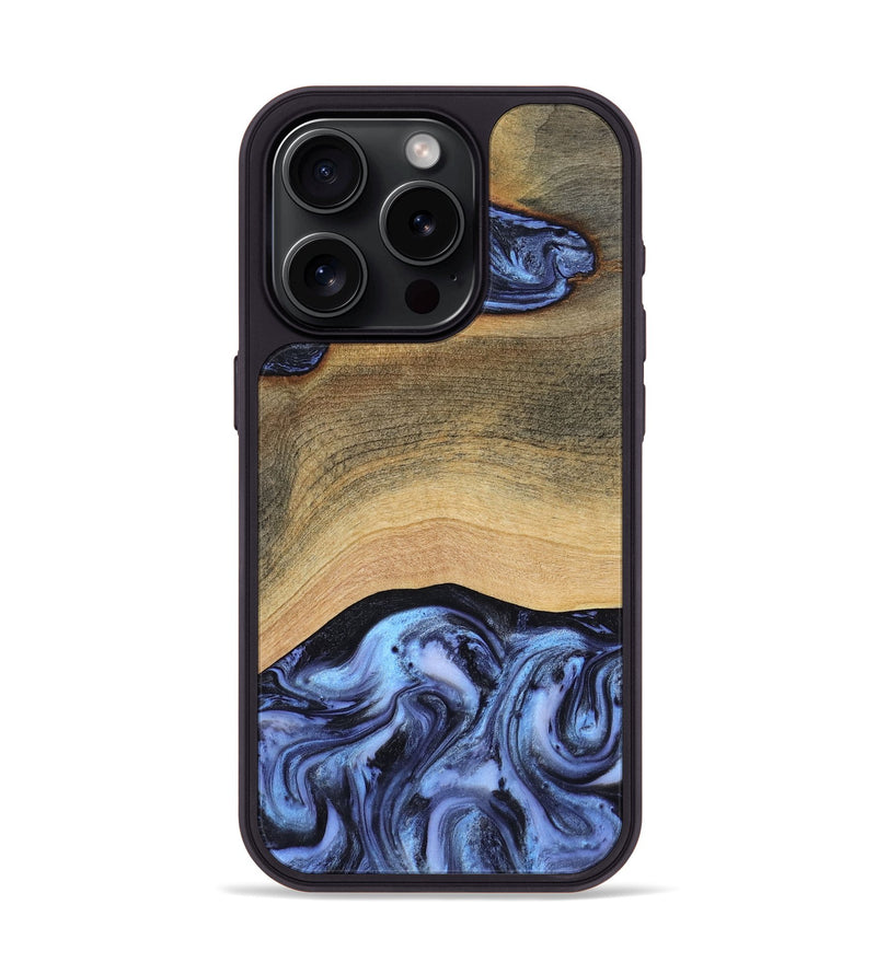 iPhone 15 Pro Wood Phone Case - Metta (Blue, 804534)