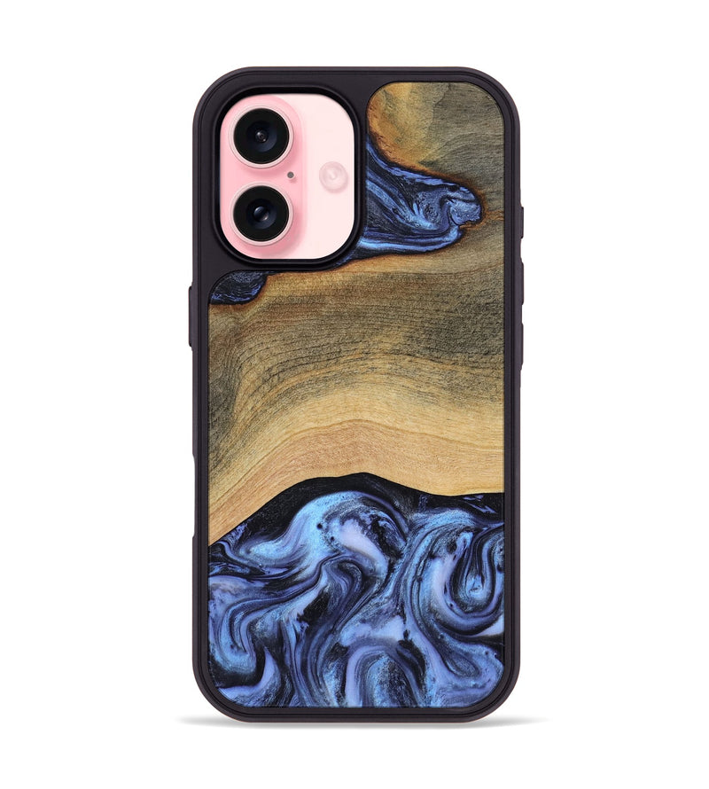 iPhone 16 Wood Phone Case - Metta (Blue, 804534)