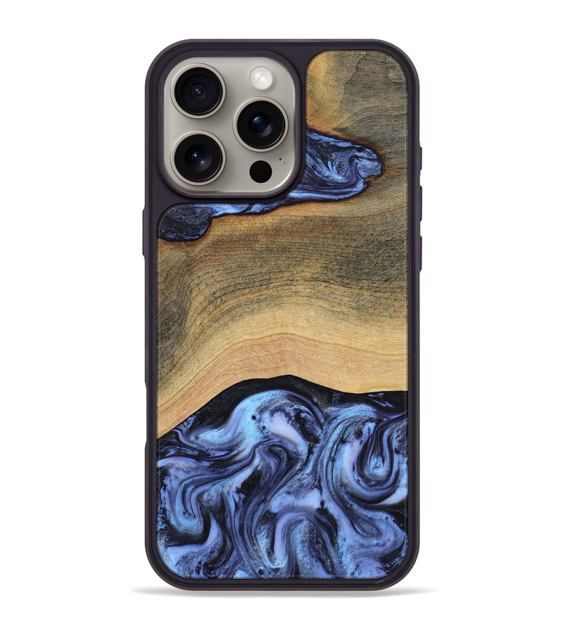 iPhone 16 Pro Max Wood Phone Case - Metta (Blue, 804534)