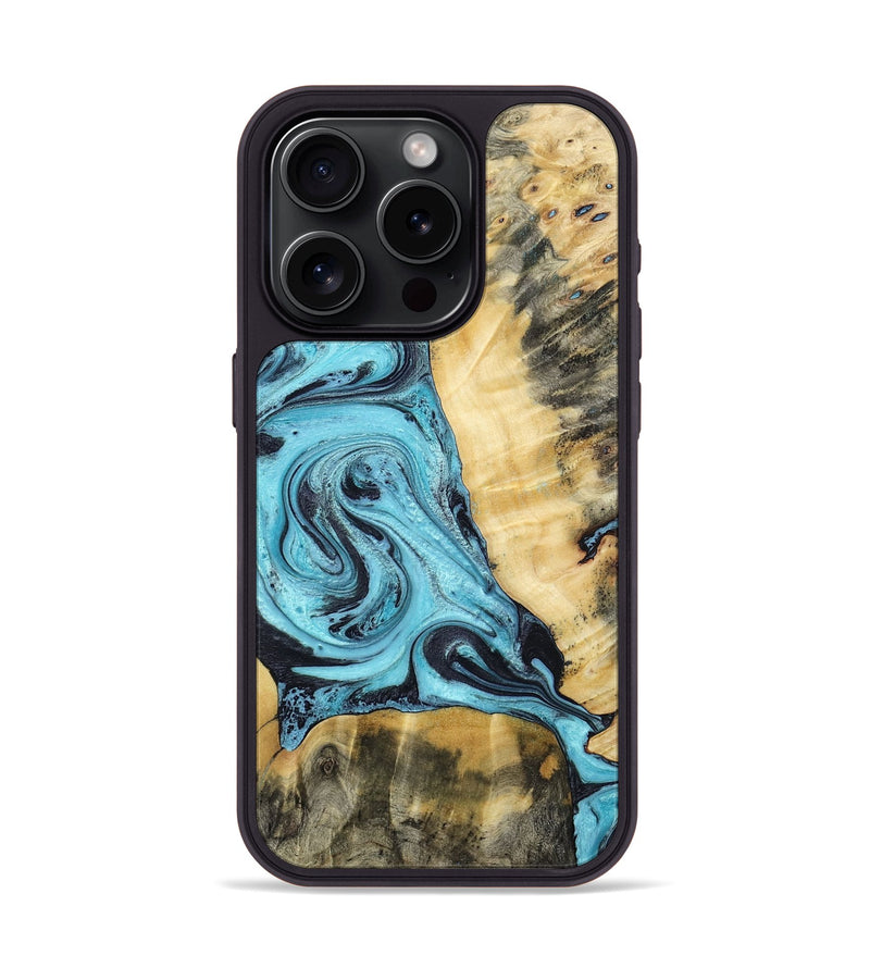 iPhone 15 Pro Wood Phone Case - Eva (Blue, 804540)