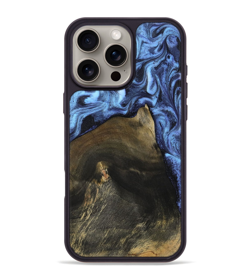 iPhone 16 Pro Max Wood Phone Case - Camila (Blue, 804543)