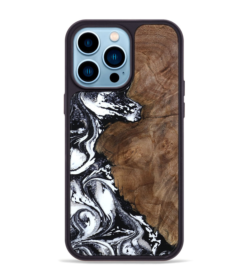 iPhone 14 Pro Max Wood Phone Case - Jalen (Black & White, 804578)