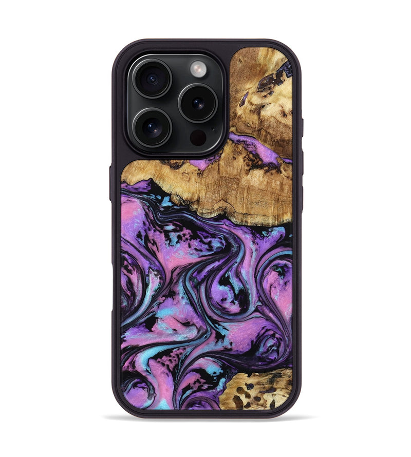 iPhone 16 Pro Wood Phone Case - Lilian (Purple, 804593)