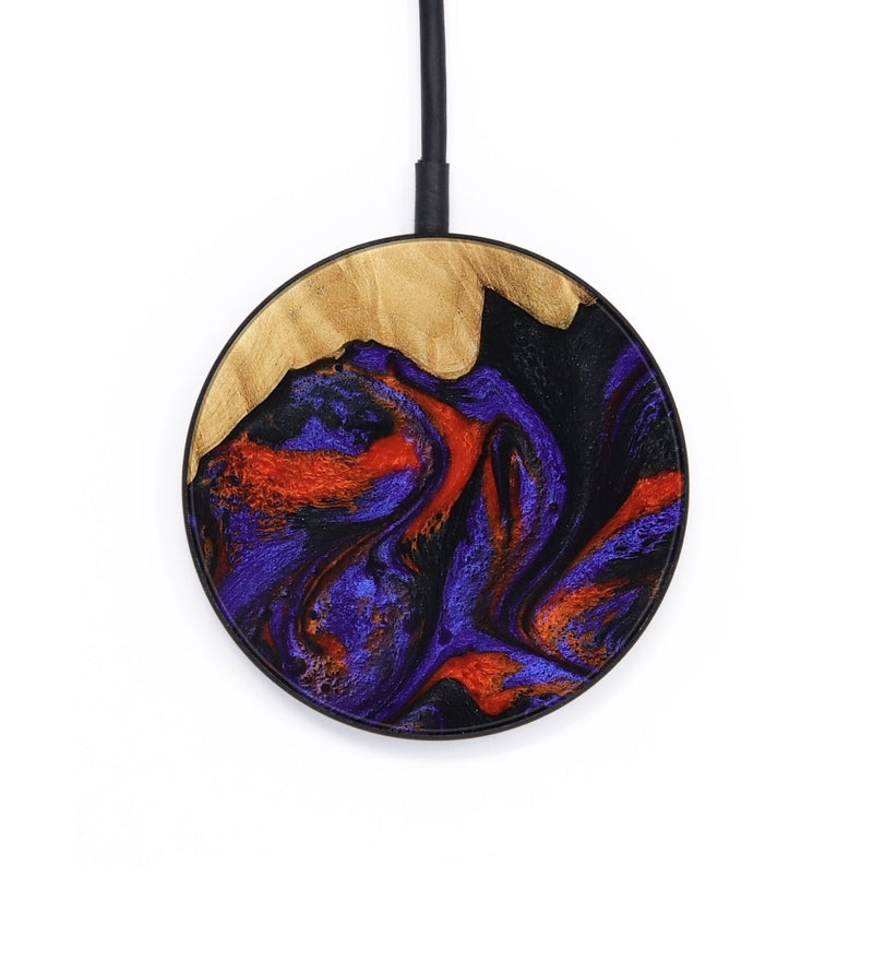 Circle Wood Wireless Charger - Forest (Purple, 804594)