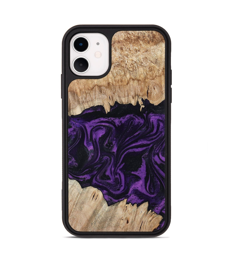 iPhone 11 Wood Phone Case - Adelynn (Purple, 804597)