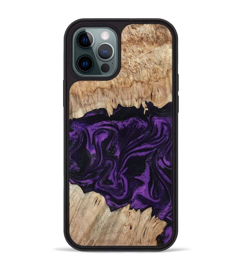 iPhone 12 Pro Max Wood Phone Case - Adelynn (Purple, 804597)