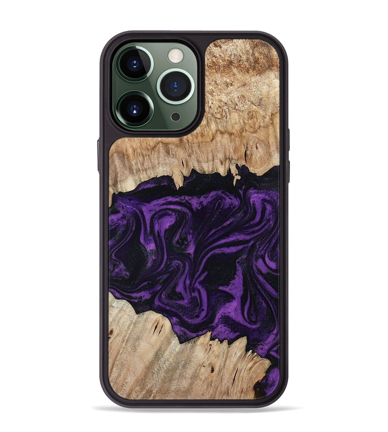 iPhone 13 Pro Max Wood Phone Case - Adelynn (Purple, 804597)