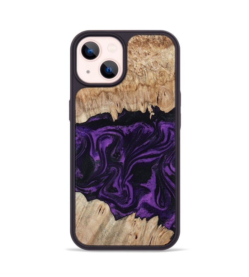iPhone 14 Wood Phone Case - Adelynn (Purple, 804597)
