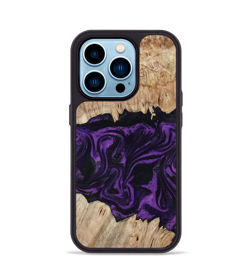 iPhone 14 Pro Wood Phone Case - Adelynn (Purple, 804597)