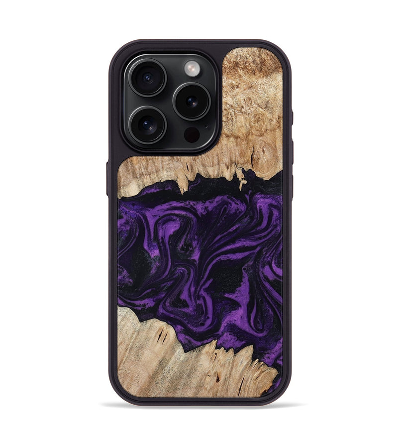 iPhone 15 Pro Wood Phone Case - Adelynn (Purple, 804597)