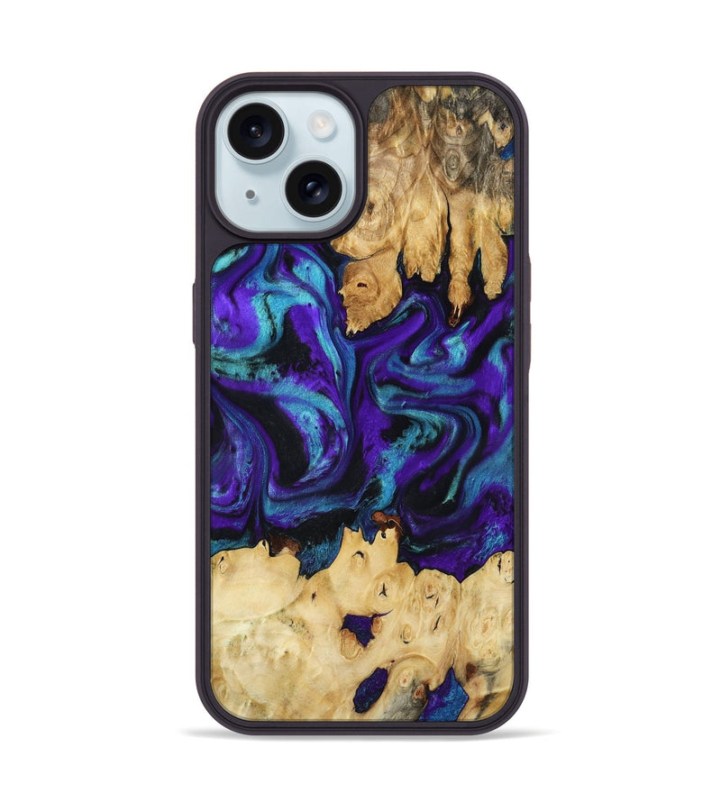 iPhone 15 Wood Phone Case - Deshawn (Purple, 804600)