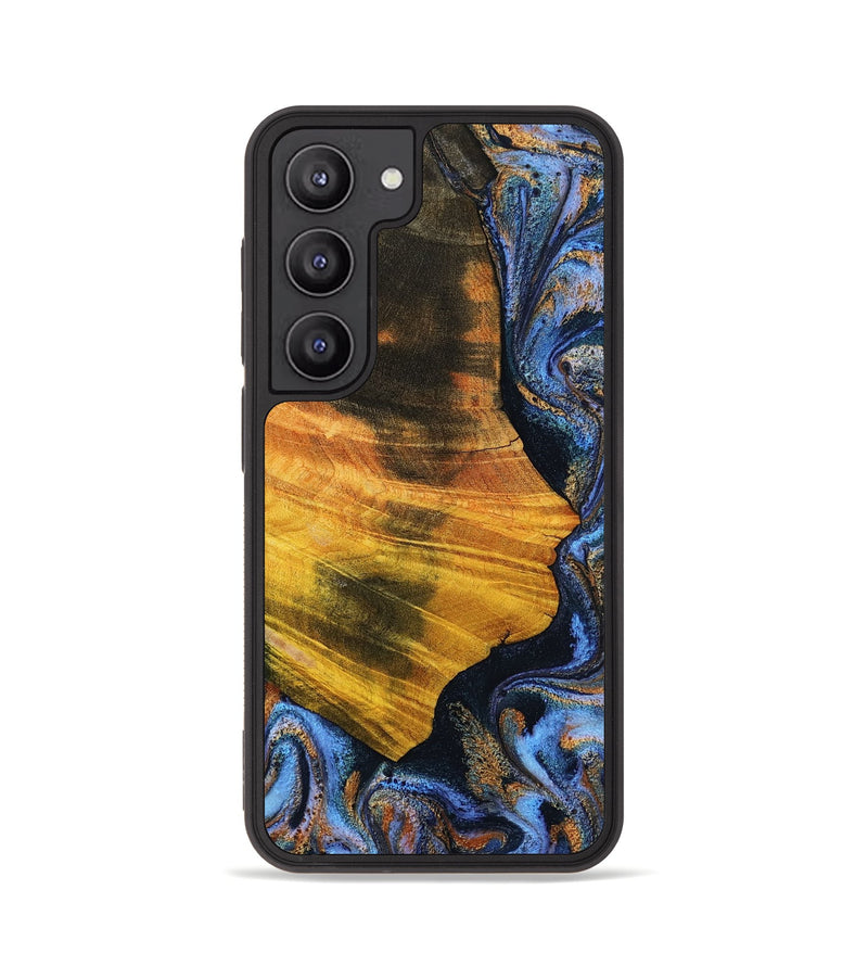 Galaxy S23 Wood Phone Case - Nan (Teal & Gold, 804613)