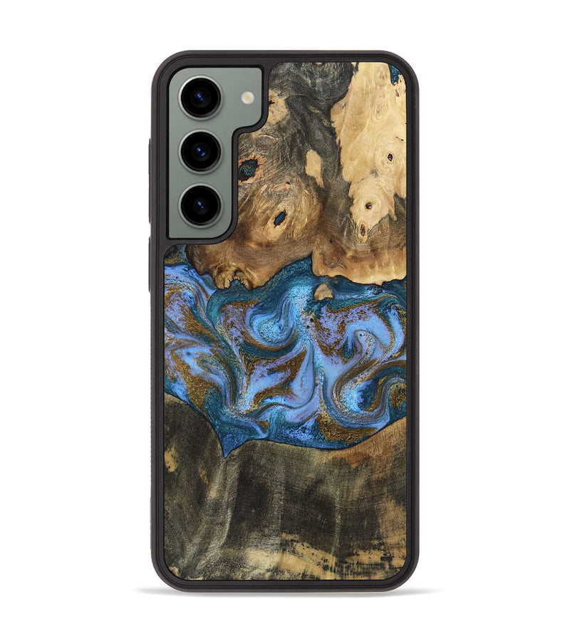 Galaxy S23 Plus Wood Phone Case - Maryann (Teal & Gold, 804637)