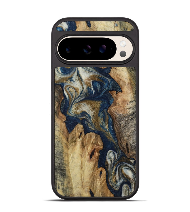 Pixel 10 Wood Phone Case - Hellen (Teal & Gold, 804640)