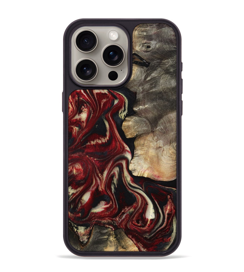 iPhone 15 Pro Max Wood Phone Case - Stacia (Red, 804643)