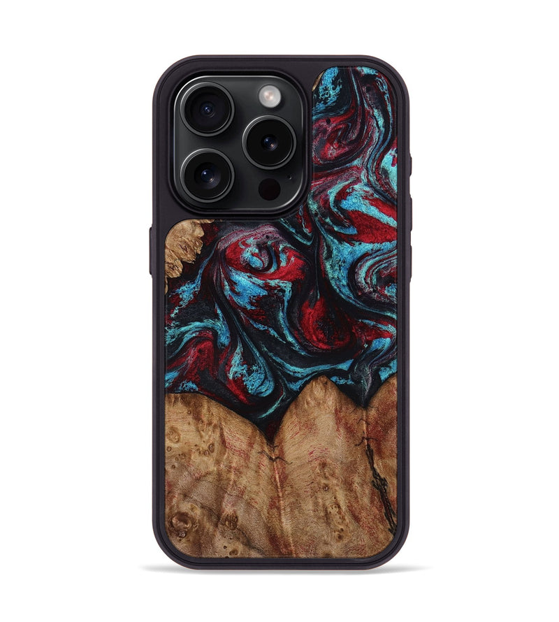 iPhone 15 Pro Wood Phone Case - Cristal (Red, 804645)