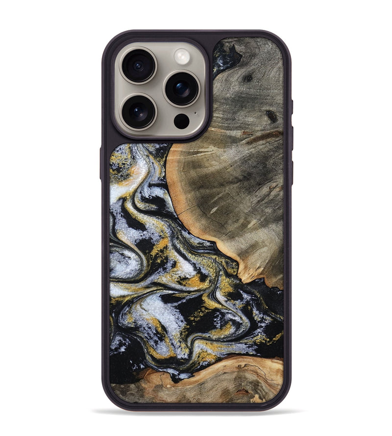 iPhone 15 Pro Max Wood Phone Case - Jarred (Black & White, 804646)